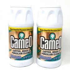Lot Of 2 Cameo Copper Brass Porcelain Powder Cleaner 10 oz each Discontinued