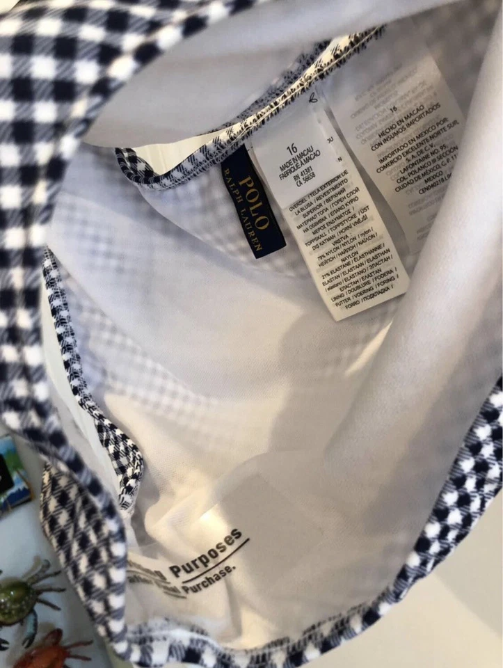 Nuevo Con Etiquetas Clásico Azul Marino Francés Dos Piezas Polo Ralph Lauren Traje De Baño Talla 16 Foto 4 de 4