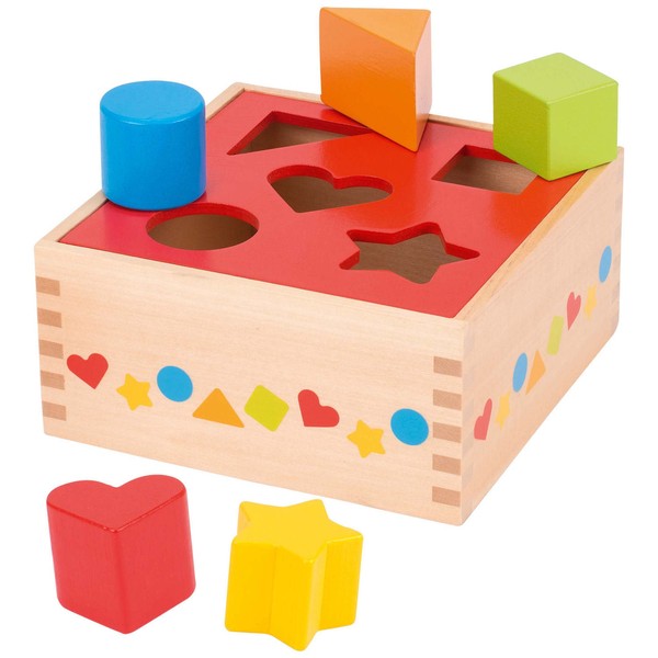 Goki Steckspiel Aus Holz 58580 - Holzspielzeug Sort Box Mit 5 HolzklöTzen-image