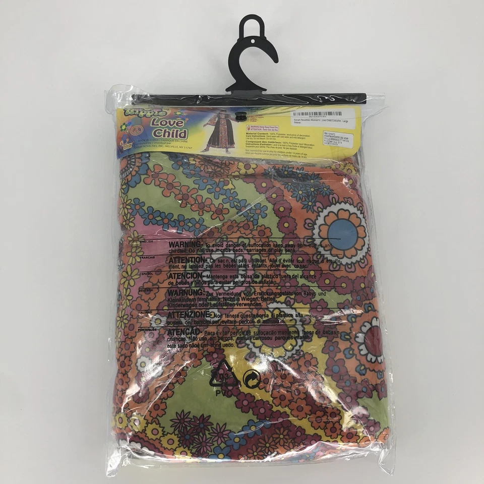 Foro Novedades Para Mujer Hippie Amor Niño Disfraz Vestido Largo Chaleco y Diadema Foto 3 de 3
