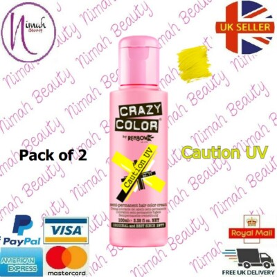 2 x Crazy Color Semi Permanent Haarfarbe Vorsicht UV 100 ml (2er Pack)