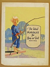 1920's (?) Original Art, Vernon Morse, Levi's Ad: The Ideal Boy or Girl Playsuit