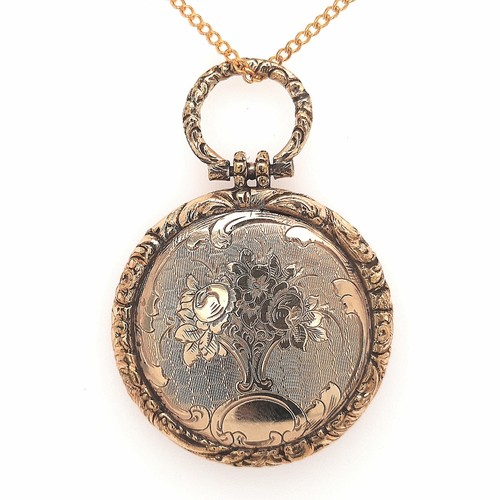 9ct Yellow Gold Vintage Photo Pendant Flower Bouquet Engraved Back - 第 9/11 張圖片