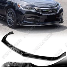 For 16-17 Honda Accord 4DR/Sedan Painted Black Front Bumper Lip Splitter Spoiler