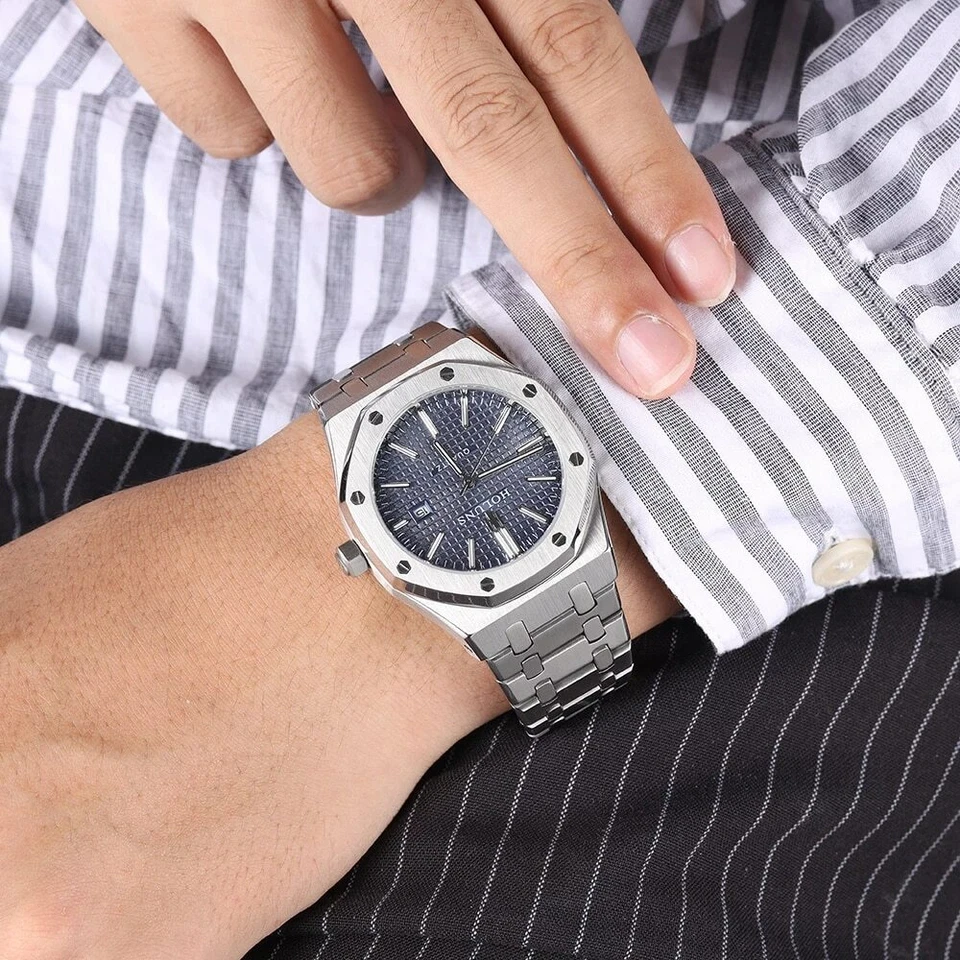 Blue Sapphire Luxury mens watch MIYOTA quartz Oak Homage Holuns watch 41mm - Image 3 of 4