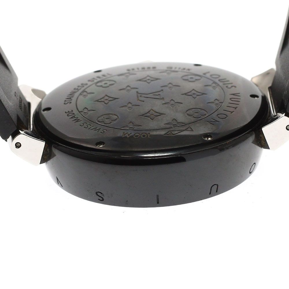 Louis Vuitton Tambour Q113K GMT Auto Men's Watch Black/Silver New From Japan thumbnail 6