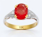 GENUINE 2.90 Cts PADPARADSCHA SAPPHIRE & DIAMOND RING 10K GOLD -Free Certificate — photo 1