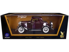 1932 Ford 3-window Coupe Burgundy With Black Top 118 Diecast Model Car By Road 1932 Ford 3-window Coupe Burgundy With Black Top 118 Diecast Model Car By Road
