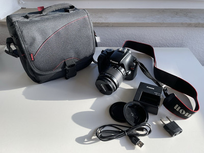 Canon EOS 1100D Rebel T3 DSLR-Kamera schwarz EF-S 18-55mm