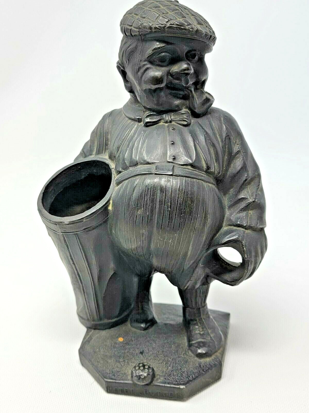 Antique Spelter Statue 1925 Peter Putter GOLF Tobacciana Pipe Holder - Caddie