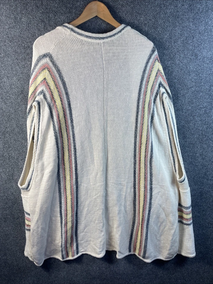 Cárdigan Free People Mujer Talla M/L Suéter Bolsillos Frente Abierto Beige Marfil N84 Foto 4 de 4