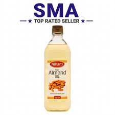 Aceite de Almendras Puro Niharti 1 Litro | Aceite 100% Natural para Cabello, Piel y Cocina | 1L