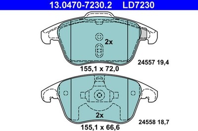 Bremsbelagsatz Scheibenbremse ATE Ceramic 13.0470-7230.2 für C4 PEUGEOT DS4 5008