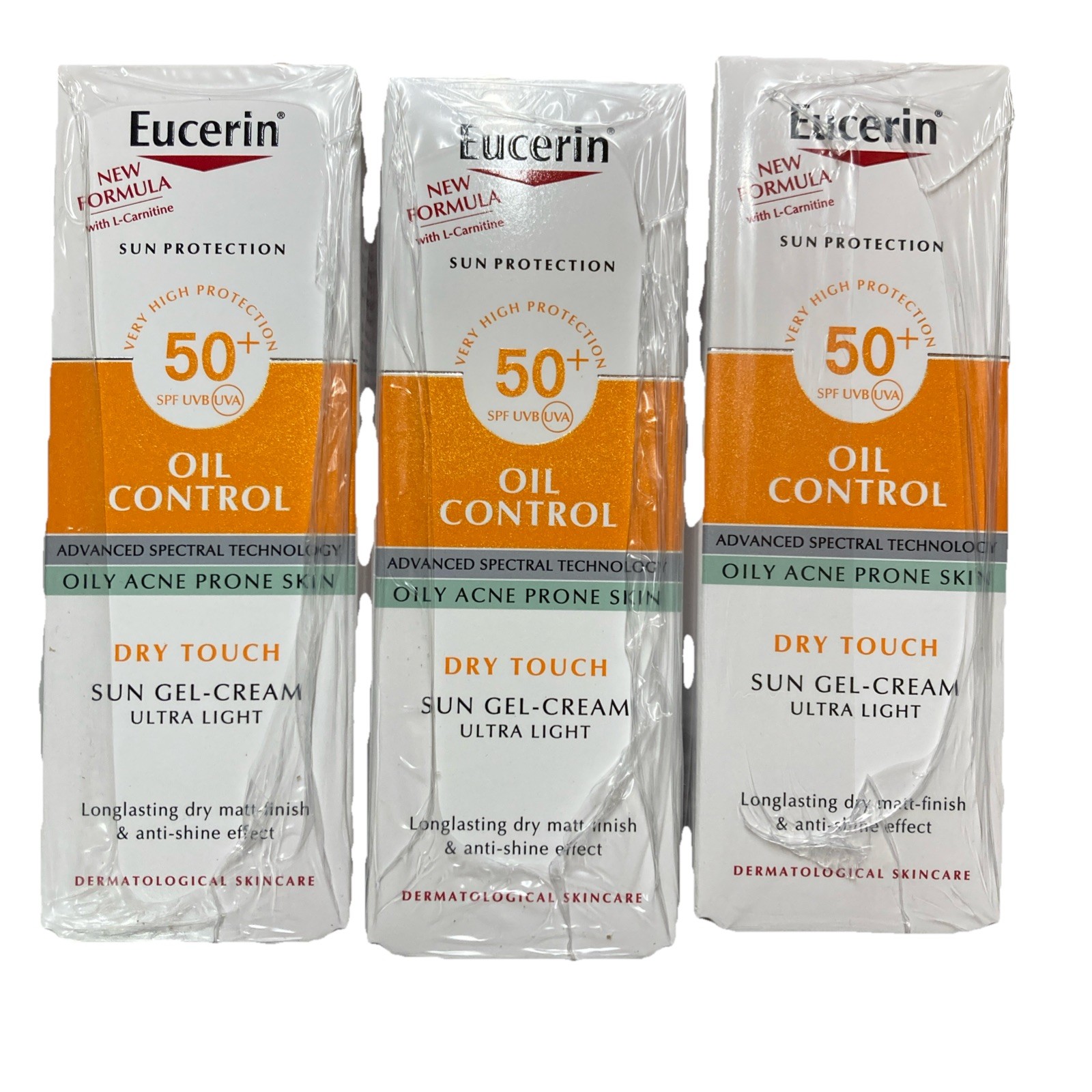 3 Pack Eucerin Oil Control SPF 50 Sun Gel-Cream Oily Acne Prone Skin Exp 05-2025