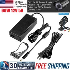 DC 12V 5A Power Supply AC Adapter For CCTV Security Camera 1 to 8 Splitter Cable