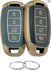 Key Fob Cover Compatible with 2017-2021 Accent Azera Elantra GT Kona Veloster Ve