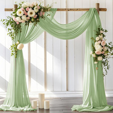 Wedding Arch Draping Fabric 30'' X 18FT Sheer Chiffon Arch Drape Backdrop 1 Pane