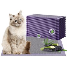 Cat Pad Refills for Litter Box, 16.9"x11.4" Odor Control Cat Pee Pads with Ac...