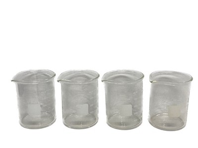 (4) PYREX Glass 600mL Dual Scale Graduated HD Griffin Beaker Pour Spout 1003-600