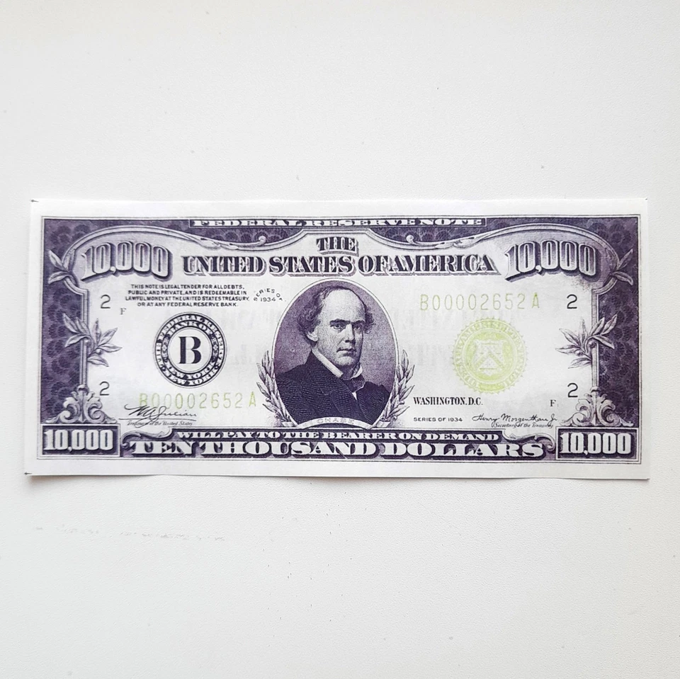 10000 Dollars 1934 Federal Reserve Note Reproduction US Banknote - Image 3 of 4