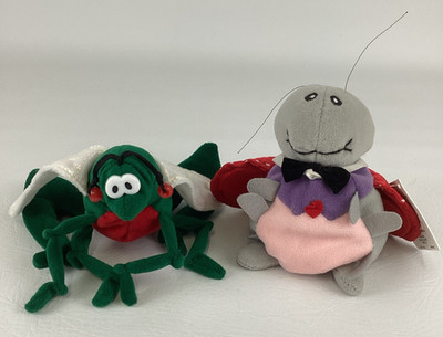Bugsly Bugs Beetle Ho Humbug Grasshopper Plush Bean Bag Stuffed Animal Vintage 