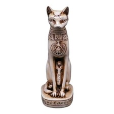 RARE ANCIENT EGYPTIAN ANTIQUE Statue Stone Goddess Bastet Cat Isis Scarab