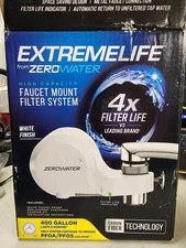 ZeroWater ExtremeLife Faucet Mount Water Filter System White Open Box
