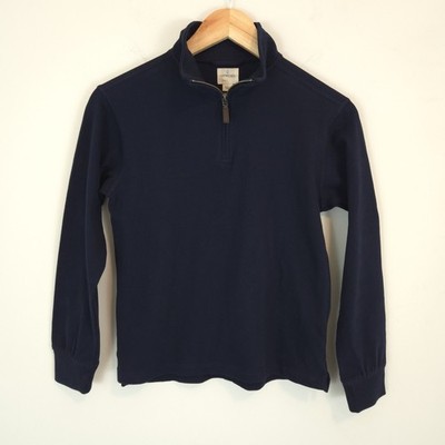J. Crew Crewcuts Boy's Navy Half-Zip Cotton Pullover Preppy School Size L