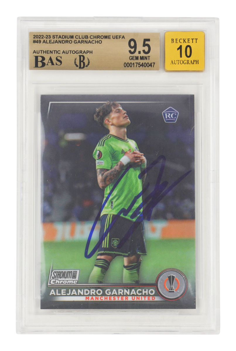 Alejandro Garnacho Signed 2022 Topps Stadium Club Chrome RC - BGS