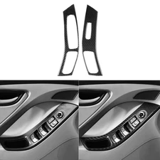 Real Carbon Fiber Window Lift Lock Switch Panel Trim For Hyundai Elantra 2011-16