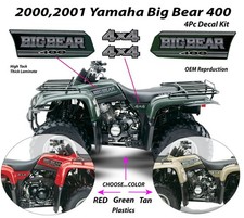 2000 Yamaha Big Bear YFM 400 OEM Tank Side Decal Emblem Sticker Graphic Kit 4x4