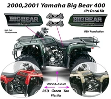 2000 Yamaha Big Bear YFM 400 OEM Tank Side Decal Emblem Sticker Graphic Kit 4x4