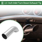 2.5" Inlet T304 Stainless Steel Turn Down Exhaust Tip 230mm Long Silver Tone