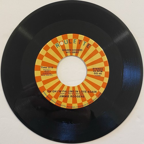 Jimmie Rodgers – Oh Oh I'm Falling In Love Again / Secretly – Roulette GG-46 7" - Picture 2 of 4