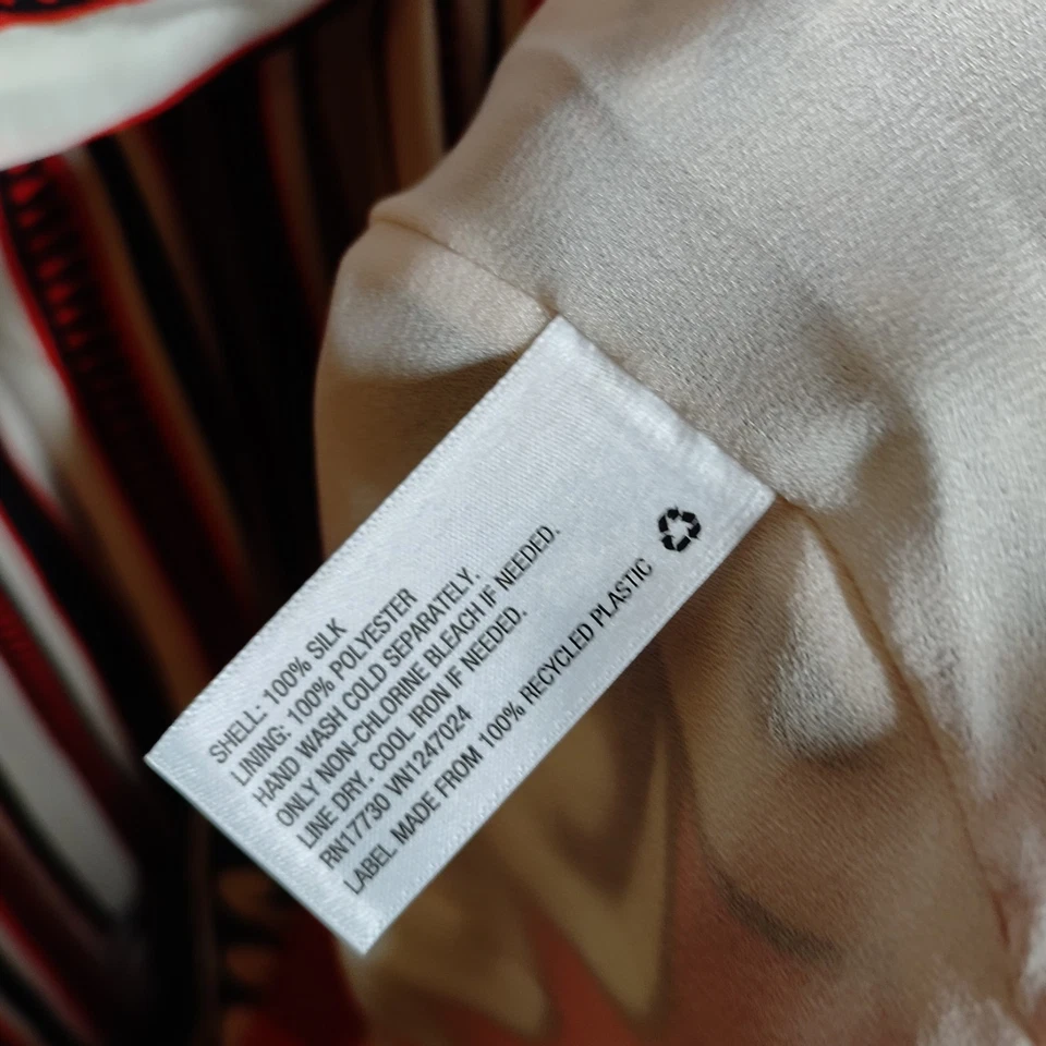 Vestido Anna Sui for Target para mujer talla XL seda maximilista artístico estampado geométrico  Foto 4 de 4