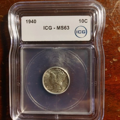 1940 Mercury Dime ICG MS63