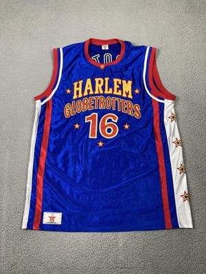 Harlem Globetrotters Jersey Mens XL Blue Red Basketball 16 Scooter NBA Team