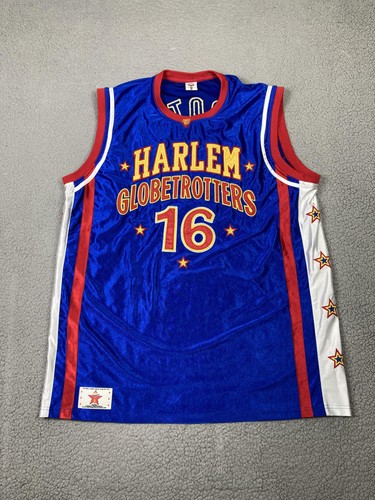 Harlem Globetrotters Jersey Mens XL Blue Red Basketball 16 Scooter NBA Team