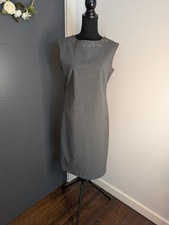 y2k Gap Womens Gray Sleeveless Sheath Dress With Embroidered Neckline - Size 6