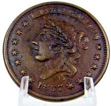 1837 MILLIONS FOR DEFENSE, LIBERTY, HARD TIMES TOKEN GEM BU RARE PQ CONDITION