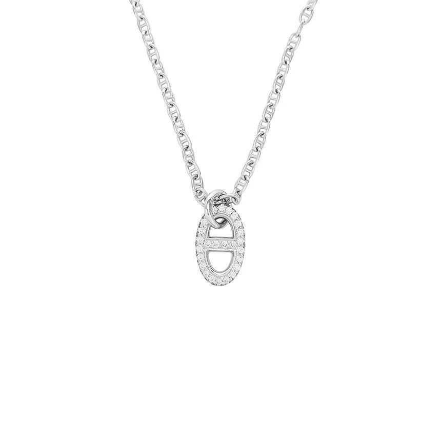 HERMÈS Collana con ciondolo parañdol diamante Hermes oro bianco 18 carati 5HA0542 137876752