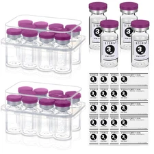 20 Pcs 3ml Sealed Sterile Empty Vials with Self Healing Injection Port Glass Pe