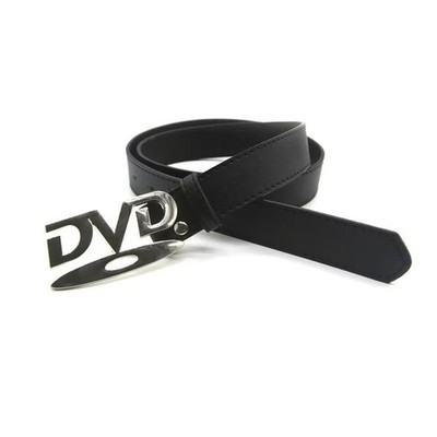 Y2k DVD Buckle Belt Chrome Punk Cyber Goth Black and White Unisex