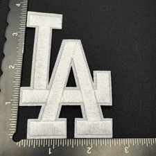 Los Angeles Dodgers L.A. Letters White Jersey Patch Iron on Large