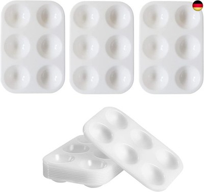 10 Stück Mischpalette aus Kunststoff,Malerei 6 Wells Rechteckig,Malpalette