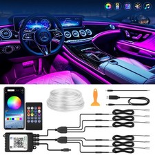 RGB 6 in 1 Car Interior LED Strip Lights Neon Decor Atmosphere Ambient Light Kit