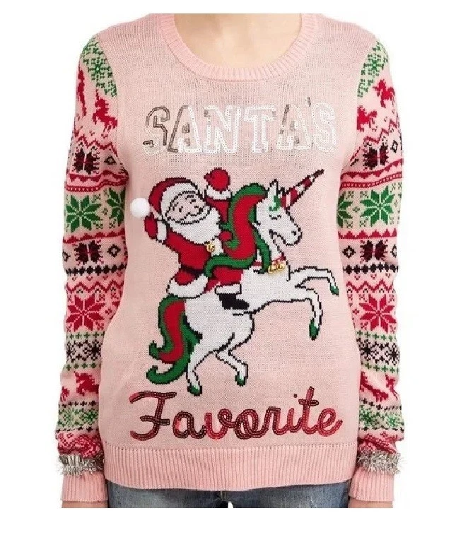 Suéter de Navidad Feo Favorito Rosa No Boundaries Juniors Pequeño 3-5 Foto 3 de 4