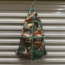 Speedo Mesh Backpack Green Camo Drawstring Closure Swimming Beach Outdoor Hiking