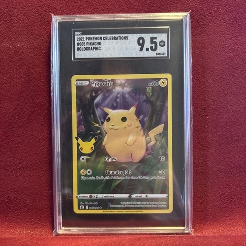 2021 POKEMON CELEBRATIONS #005 PIKACHU (HOLOGRAPHIC) 005/025 SGC  9.5 MT+
