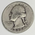 #  C9926   WASHINGTON   QUARTER   COIN,    1937